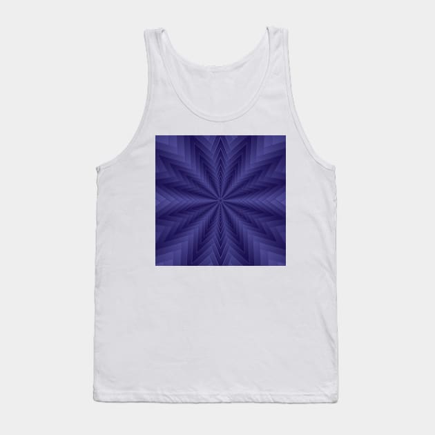 Indigo Geometric Hypnotic Star Pattern in Pretty Violet Purple Ombre Tank Top by karenmcfarland13